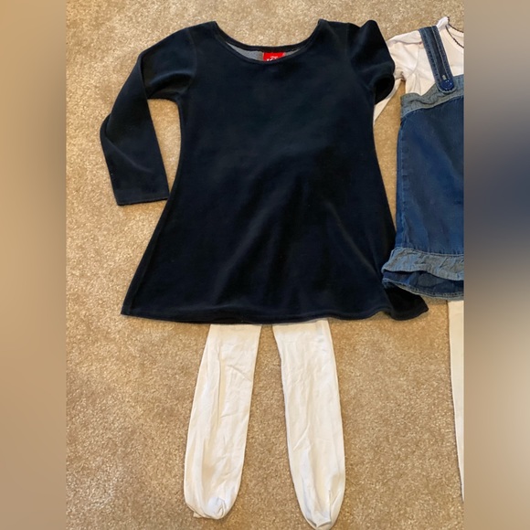 5 piece girls lot size 6 / 6x dresses / tunic tops, tights, footless leggings - Picture 4 of 13